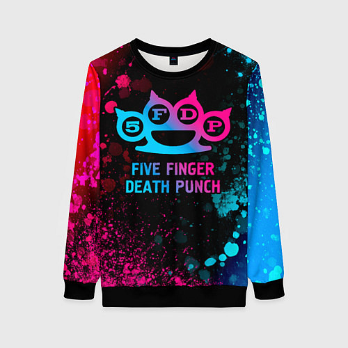 Женский свитшот Five Finger Death Punch - neon gradient / 3D-Черный – фото 1