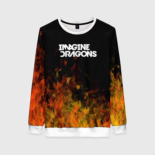 Женский свитшот Imagine Dragons - пламя / 3D-Белый – фото 1