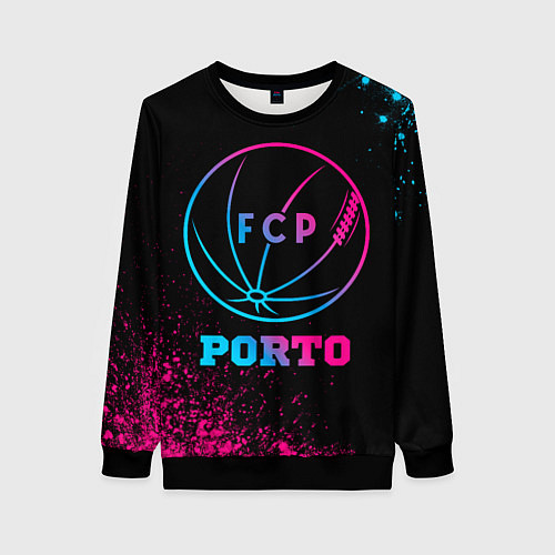 Женский свитшот Porto - neon gradient / 3D-Черный – фото 1