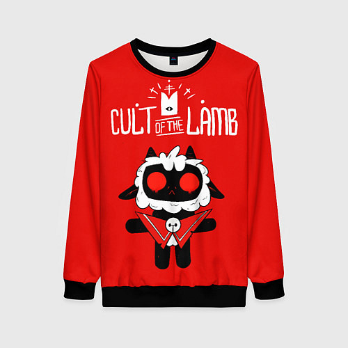 Женский свитшот Cult of the Lamb ягненок / 3D-Черный – фото 1