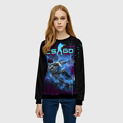 Свитшот женский CS GO - Skin, цвет: 3D-черный — фото 2