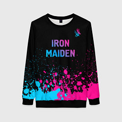 Женский свитшот Iron Maiden - neon gradient: символ сверху