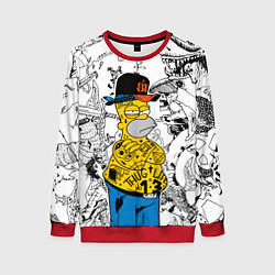 Свитшот женский Гомер Симпсон - ярый головорез!, цвет: 3D-красный