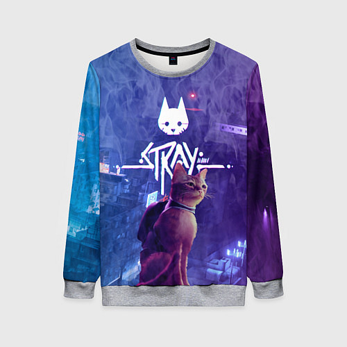 Женский свитшот Stray - kot - neon / 3D-Меланж – фото 1