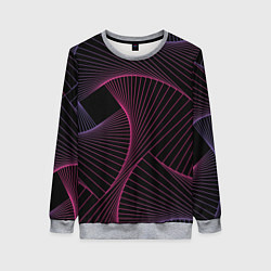 Свитшот женский Неоновые волны градиент, цвет: 3D-меланж