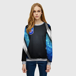 Свитшот женский Black & blue Russia, цвет: 3D-меланж — фото 2