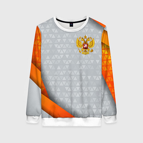 Женский свитшот Orange & silver Russia / 3D-Белый – фото 1