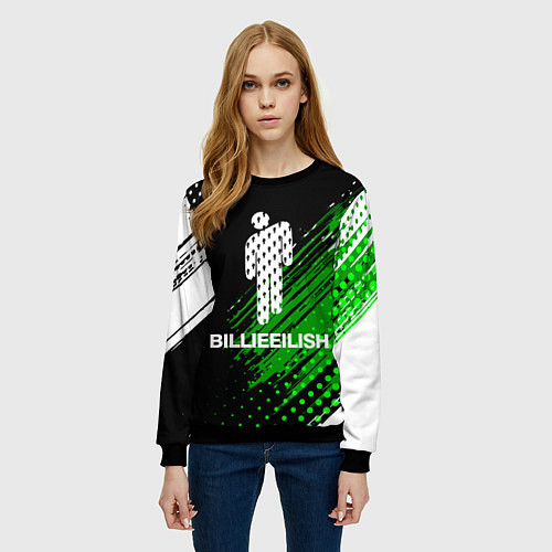 Женский свитшот Billie eilish - краска / 3D-Черный – фото 3