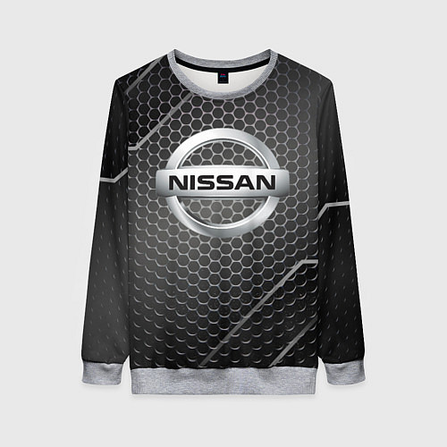 Женский свитшот Nissan метал карбон / 3D-Меланж – фото 1