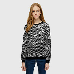 Свитшот женский Сетчатая текстура ткани, цвет: 3D-черный — фото 2