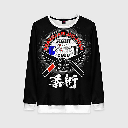 Женский свитшот Jiujitsu brazilian splashes logo / 3D-Белый – фото 1