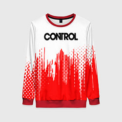 Свитшот женский Control красная текстура, цвет: 3D-красный