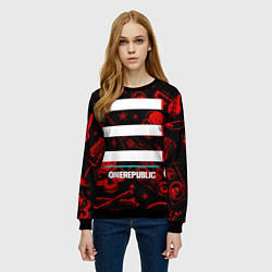 Свитшот женский OneRepublic rock glitch, цвет: 3D-черный — фото 2