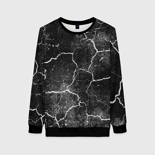 Женский свитшот Трещины инверсия / 3D-Черный – фото 1