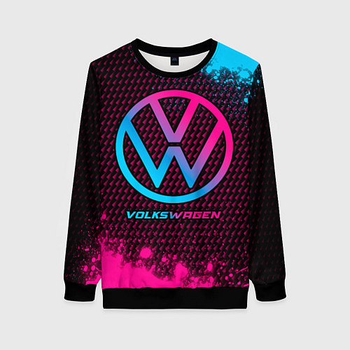 Женский свитшот Volkswagen - neon gradient / 3D-Черный – фото 1