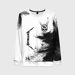 Свитшот женский Metallica и рок символ на светлом фоне, цвет: 3D-белый