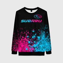 Женский свитшот Subaru - neon gradient: символ сверху