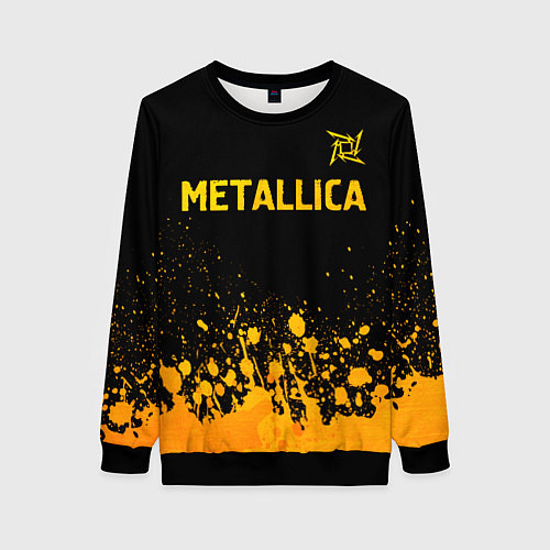 Женский свитшот Metallica - gold gradient: символ сверху / 3D-Черный – фото 1