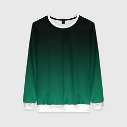 Женский свитшот Черный и бирюзово - зеленый, текстурированный под