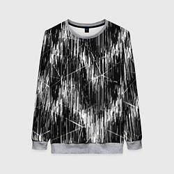 Женский свитшот Черно-белые штрихи, зигзаг