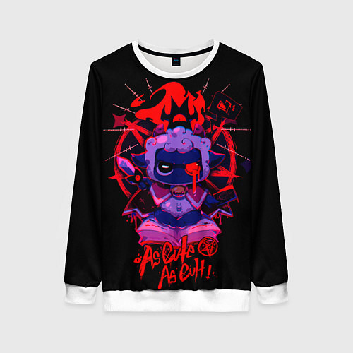 Женский свитшот Cult of the lamb - самый милый культ / 3D-Белый – фото 1