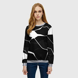 Свитшот женский Черно-белая классика, цвет: 3D-меланж — фото 2