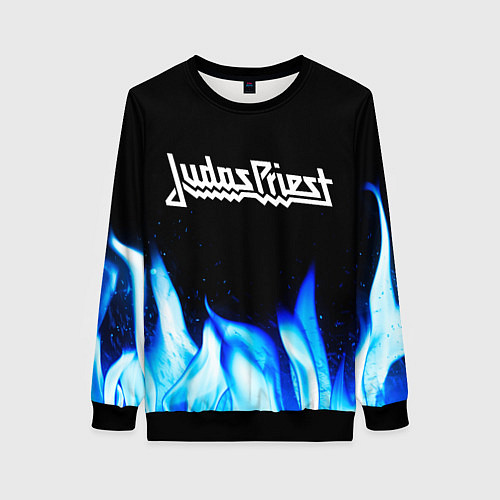 Женский свитшот Judas Priest blue fire / 3D-Черный – фото 1