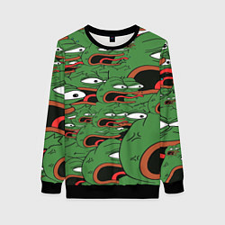 Свитшот женский Пепе лягушка, цвет: 3D-черный
