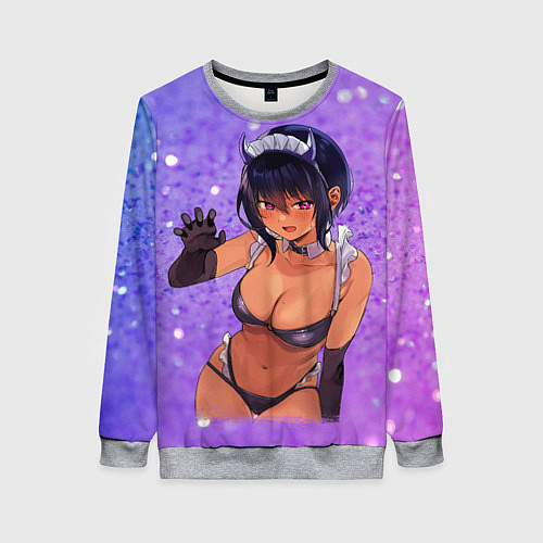 Женский свитшот Моя новая горничная очень подозрительна - фон из б / 3D-Меланж – фото 1