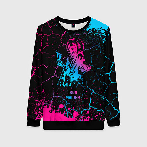 Женский свитшот Iron Maiden - neon gradient / 3D-Черный – фото 1