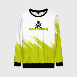 Свитшот женский Iron Maiden желтая краска, цвет: 3D-черный