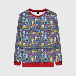 Свитшот женский Гитара и шляпа, цвет: 3D-красный