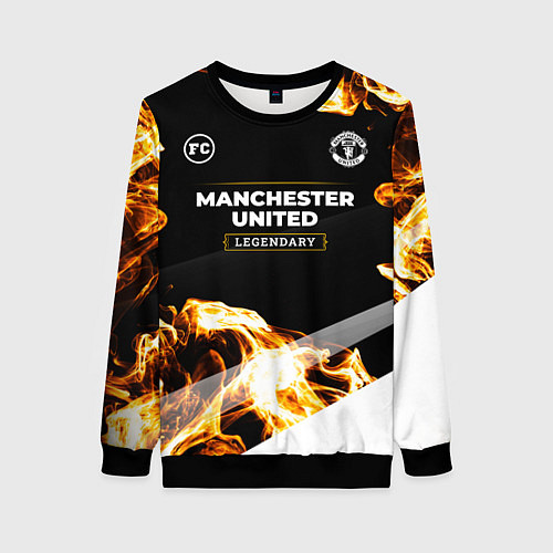 Женский свитшот Manchester United legendary sport fire / 3D-Черный – фото 1