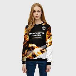 Свитшот женский Manchester United legendary sport fire, цвет: 3D-черный — фото 2