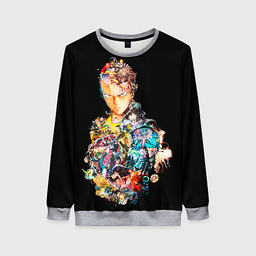 Женский свитшот Все арки - One Punch Man / 3D-Меланж – фото 1