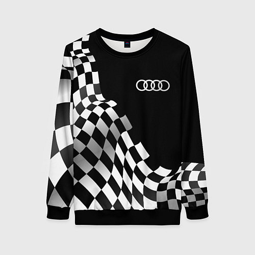 Женский свитшот Audi racing flag / 3D-Черный – фото 1