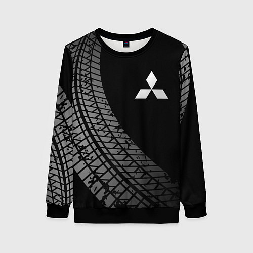 Женский свитшот Mitsubishi tire tracks / 3D-Черный – фото 1