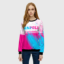 Свитшот женский Napoli neon gradient style: символ сверху, цвет: 3D-черный — фото 2