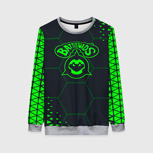 Женский свитшот Battletoads Абстракция соты / 3D-Меланж – фото 1