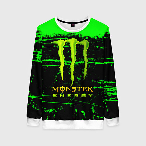 Женский свитшот Monster energy green neon / 3D-Белый – фото 1