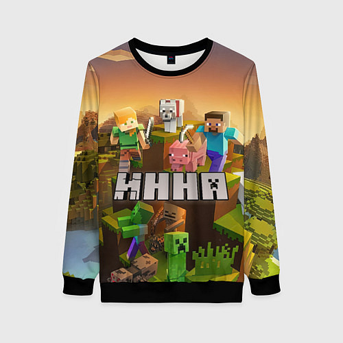 Женский свитшот Нина Minecraft / 3D-Черный – фото 1