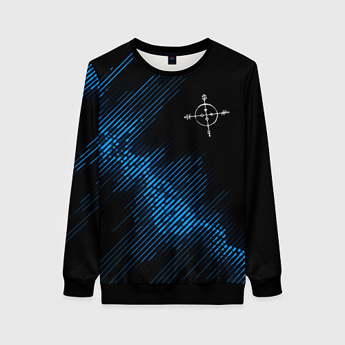 Женский свитшот Megadeth звуковая волна / 3D-Черный – фото 1