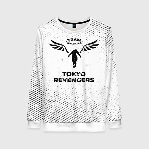 Женский свитшот Tokyo Revengers с потертостями на светлом фоне / 3D-Белый – фото 1
