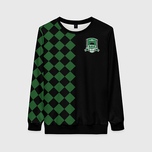 Женский свитшот ФК Краснодар ромбики / 3D-Черный – фото 1