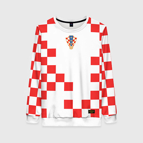 Женский свитшот Сборная Хорватии форма к чемпионату мира 2022 / 3D-Белый – фото 1