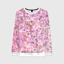 Женский свитшот Абстрактное множество розовых и фиолетовых треугол