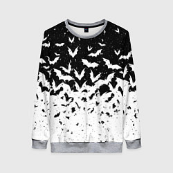 Женский свитшот Black and white bat pattern