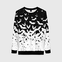 Женский свитшот Black and white bat pattern