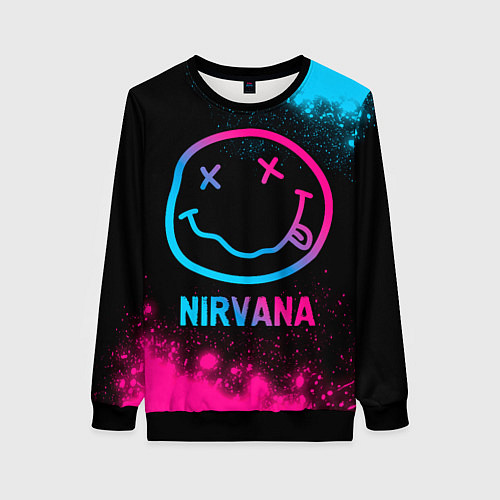 Женский свитшот Nirvana - neon gradient / 3D-Черный – фото 1