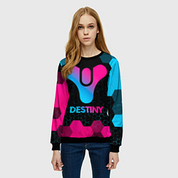 Свитшот женский Destiny - neon gradient, цвет: 3D-черный — фото 2